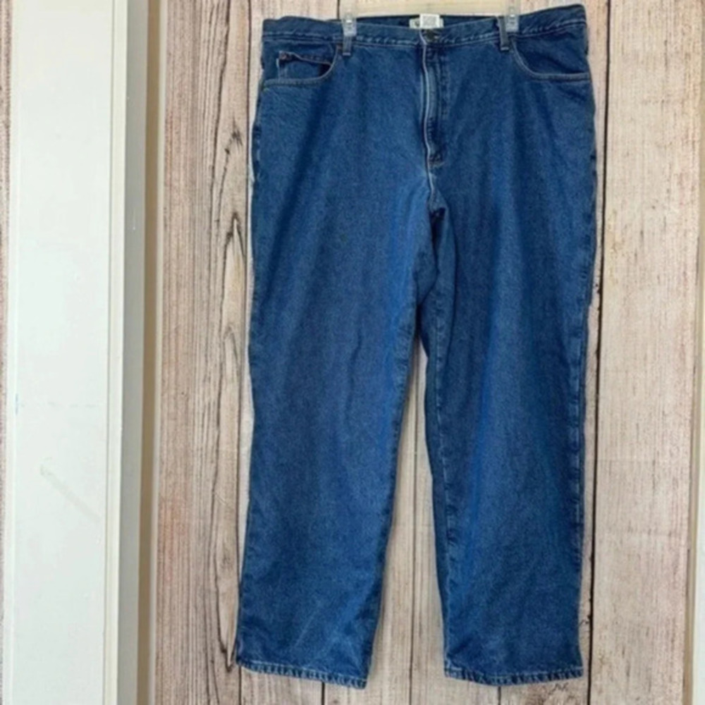 L.L Bean mens plaid lined jeans size 44x32